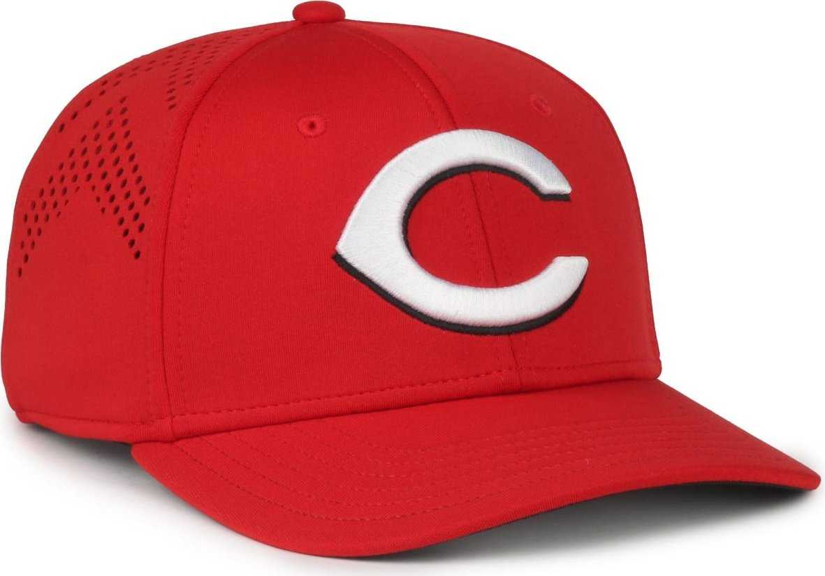 OC Sports MLB-650 Performance Snapback Baseball Cap - Cincinnati Reds Red