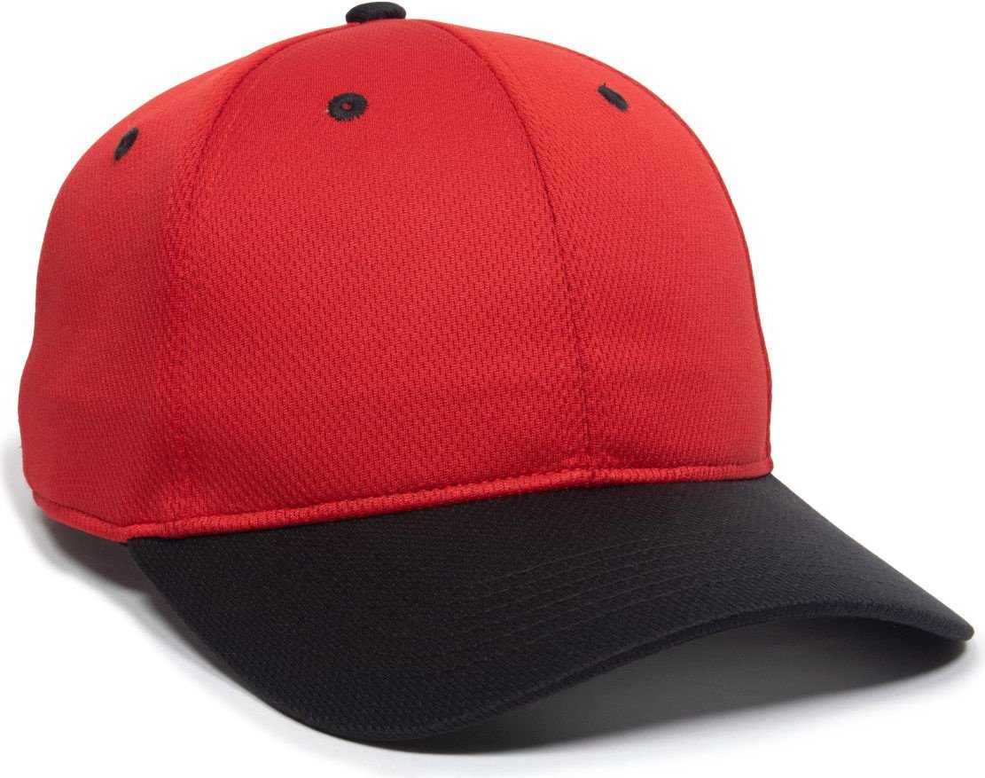 OC Sports PTM50 ProTech Mesh Cap - Red Black OC Sports - HIT a Double - 1
