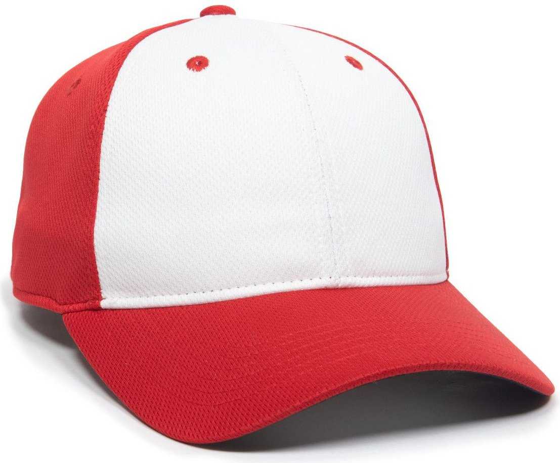 OC Sports PTM50 ProTech Mesh Cap - White Red Red OC Sports - HIT a Double - 1