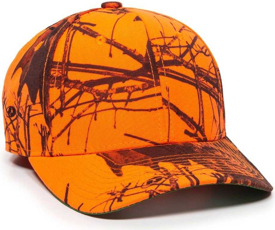 OC Sports 301IS Adjustable Cap that is Easily Visible - Mossy Oak Blaze - HIT a Double - 1