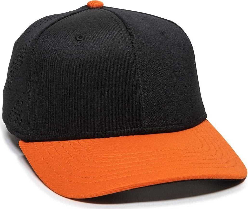 OC Sports AIR25 Flexible Fitting Cap - Black Orange - HIT a Double - 1