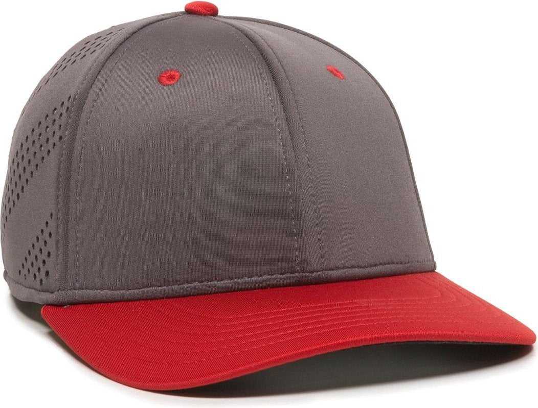 OC Sports AIR25 Flexible Fitting Cap - Graphite Red - HIT a Double - 1
