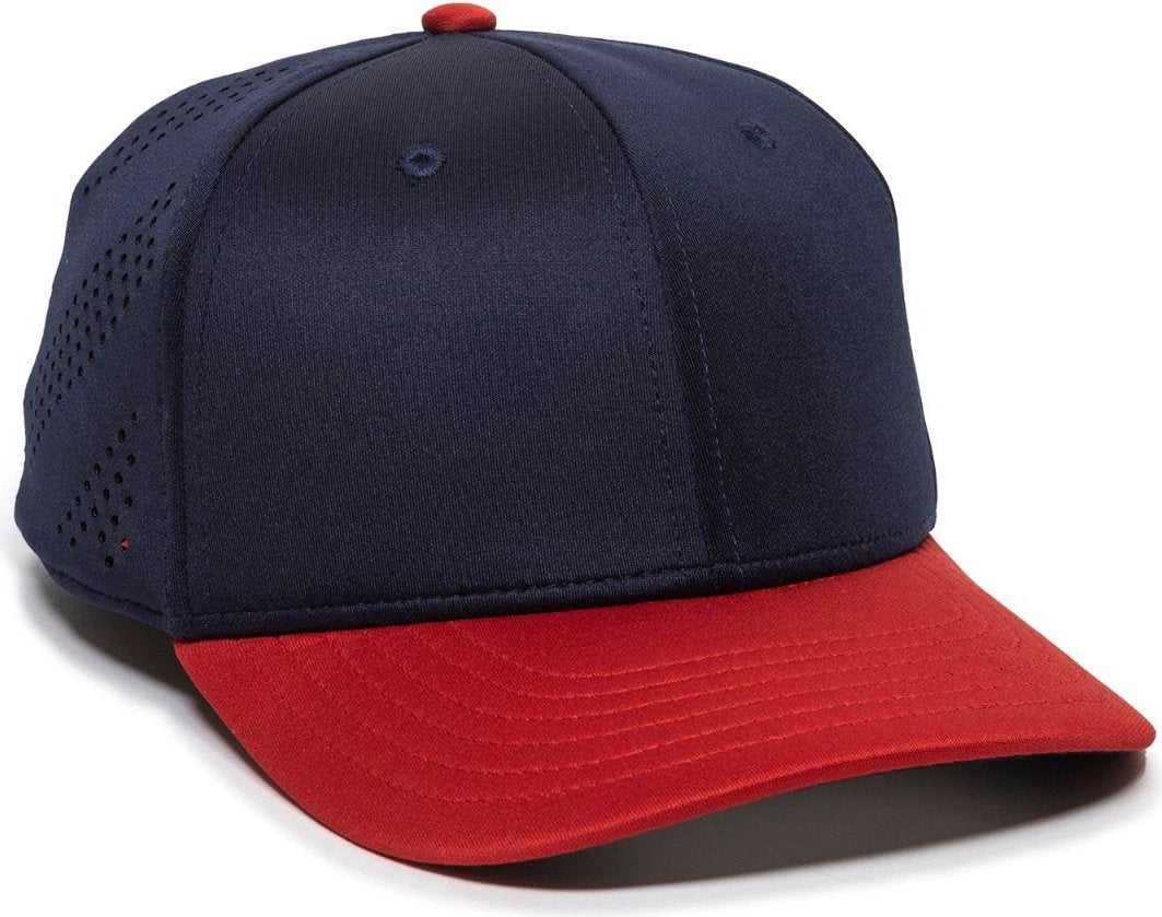 OC Sports AIR25 Flexible Fitting Cap - Navy Red - HIT a Double - 1