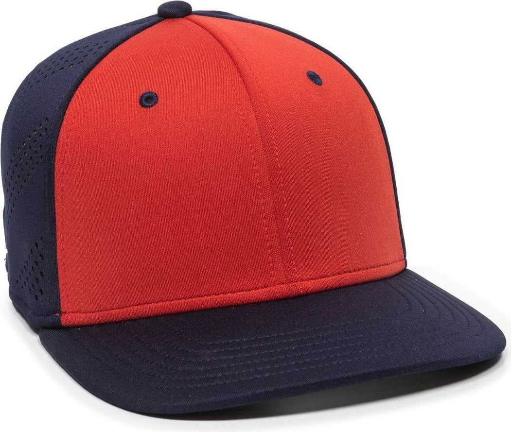 OC Sports AIR25 Flexible Fitting Cap - Red Navy - HIT a Double - 1
