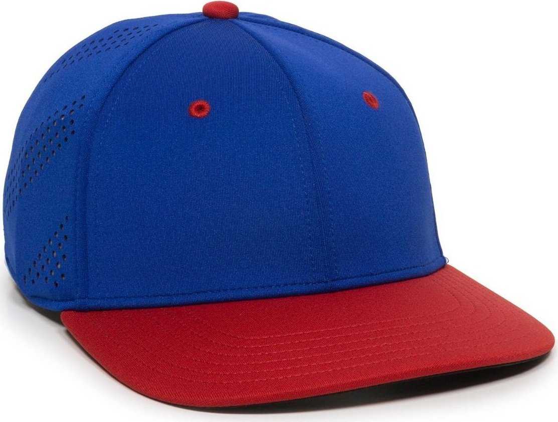 OC Sports AIR25 Flexible Fitting Cap - Royal Red - HIT a Double - 1