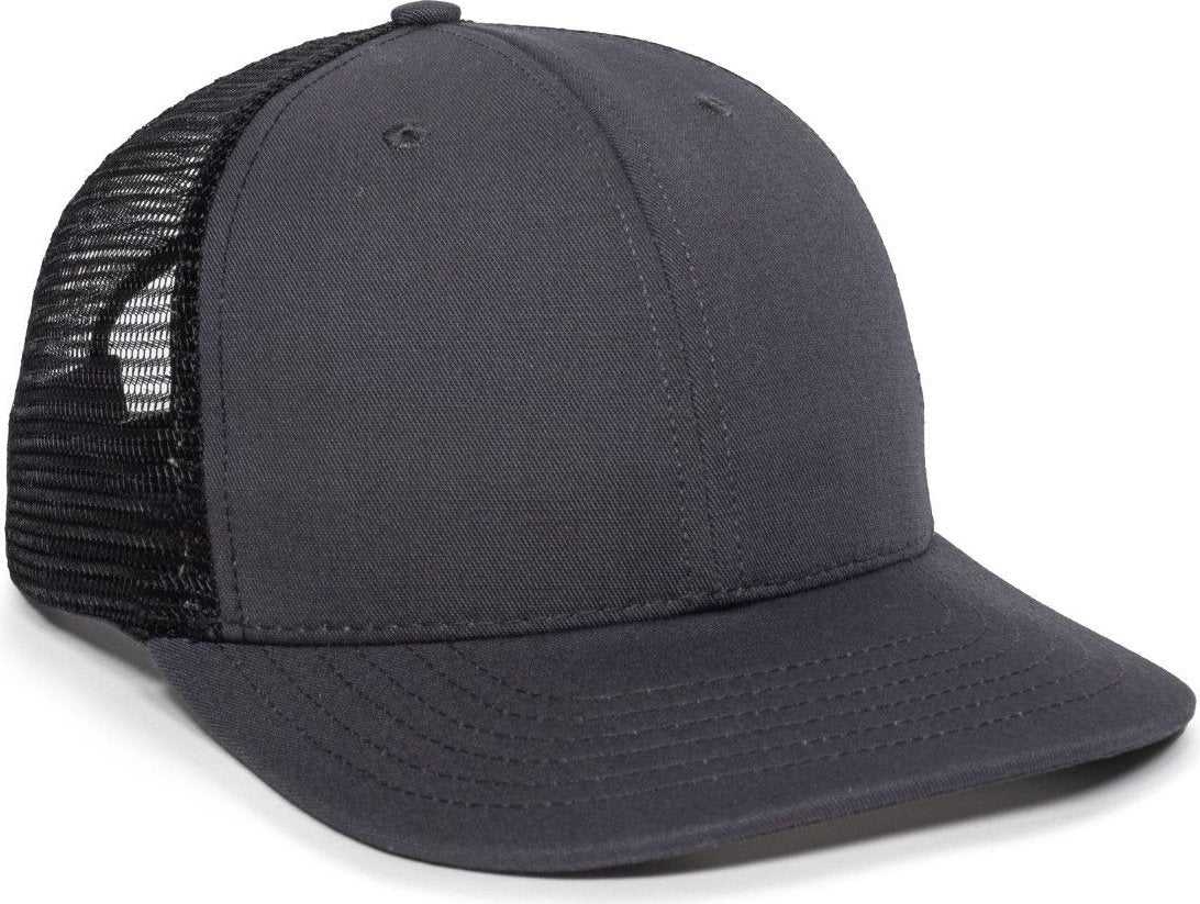 OC Sports AM-101M USA Made Mesh Back Cap - Charcoal Black - HIT a Double - 1