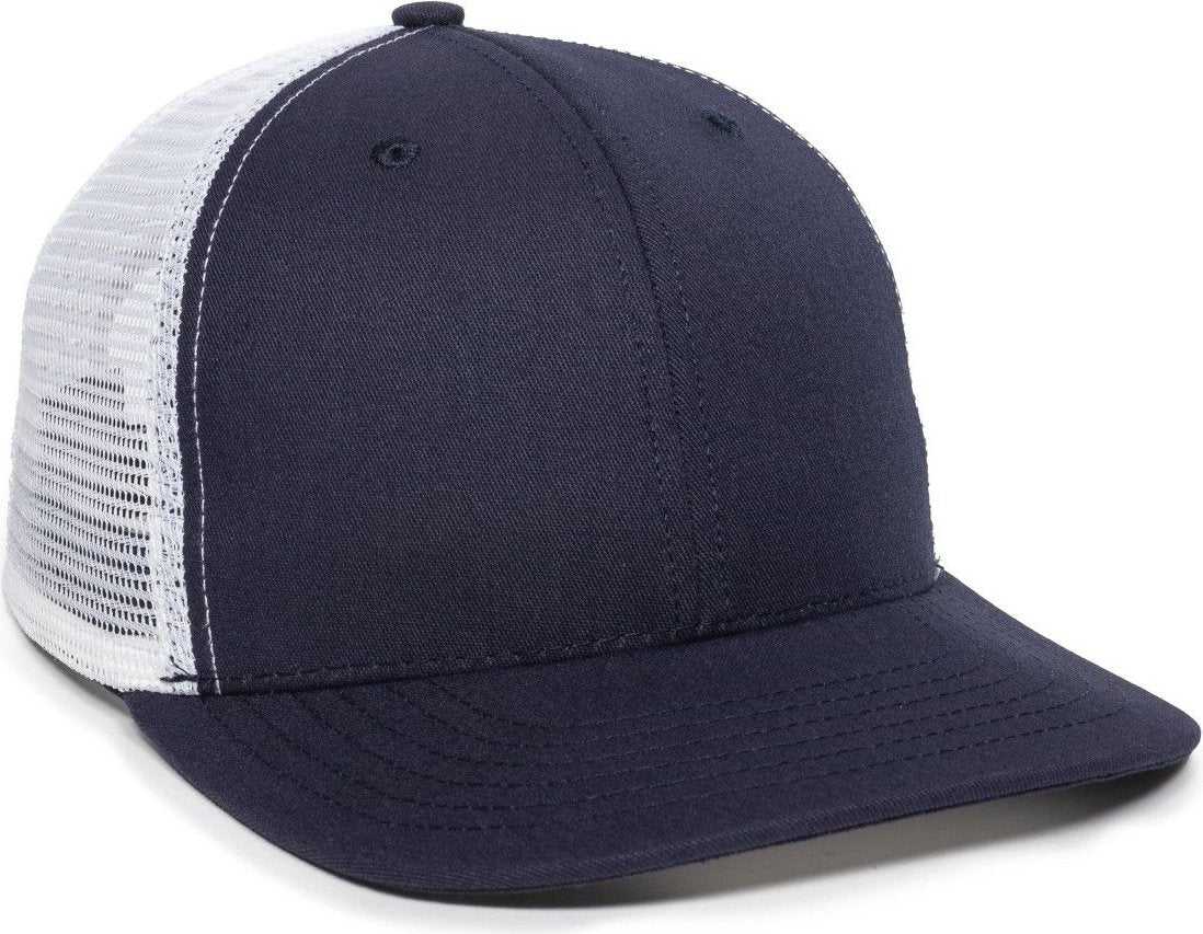 OC Sports AM-101M USA Made Mesh Back Cap - Navy White - HIT a Double - 1