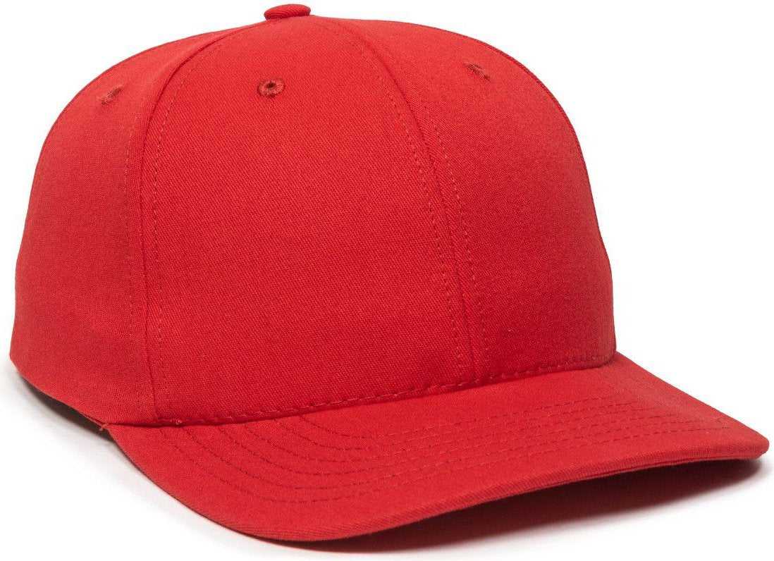 OC Sports AM-101 USA Made Solid Back Cap - Red - HIT a Double - 1