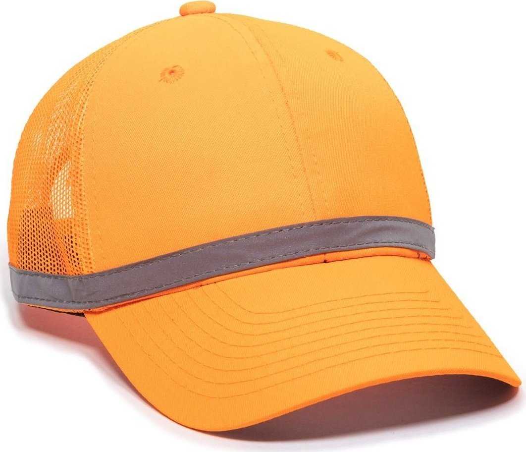 OC Sports ANSI-100M Adjustable Mesh Back Cap that is Easily Visible - Blaze - HIT a Double - 1