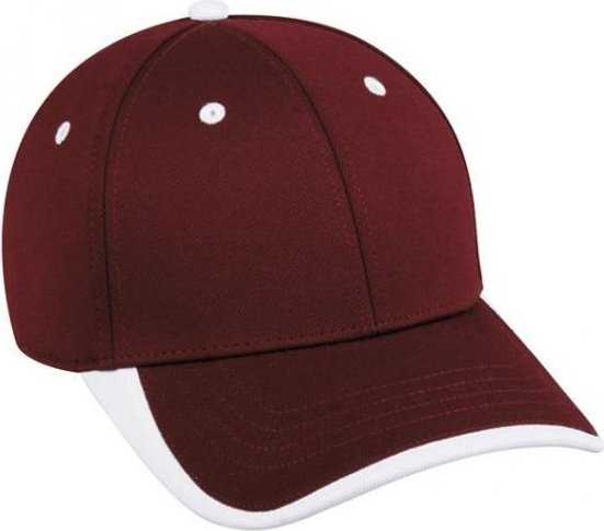 OC Sports BC-601 Polyester with Bamboo Charcoal Attributes Cap - Maroon White - HIT a Double - 1