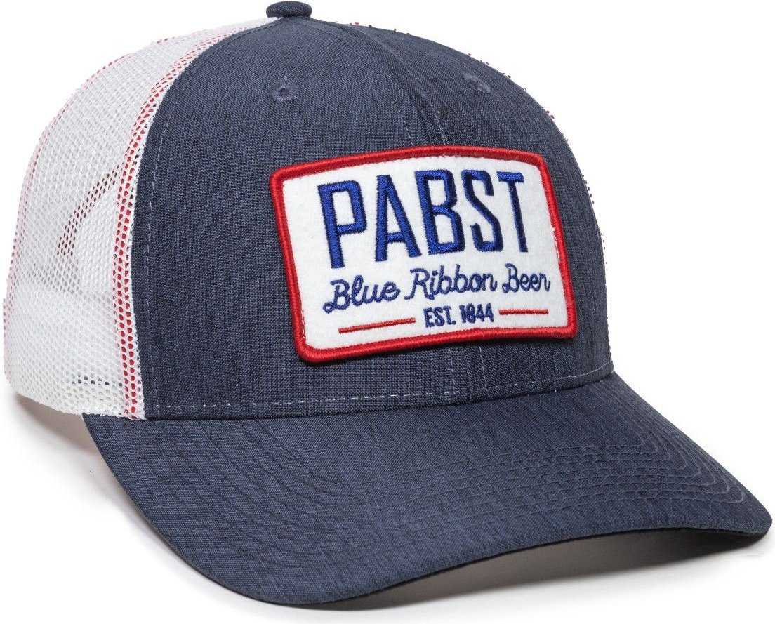 OC Sports BEER-026 PABST Mesh Back Cap - Navy White - HIT a Double - 1