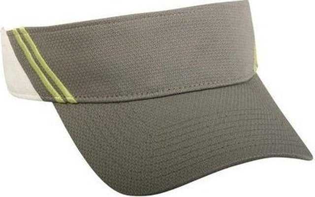 OC Sports BMV-300 Visor 2 Rows of Contrast Stitching - Graphite White Elec Green - HIT a Double - 1