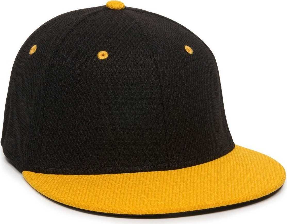 OC Sports CAGE25 Flexible Fitting Cap - Black Gold - HIT a Double - 1