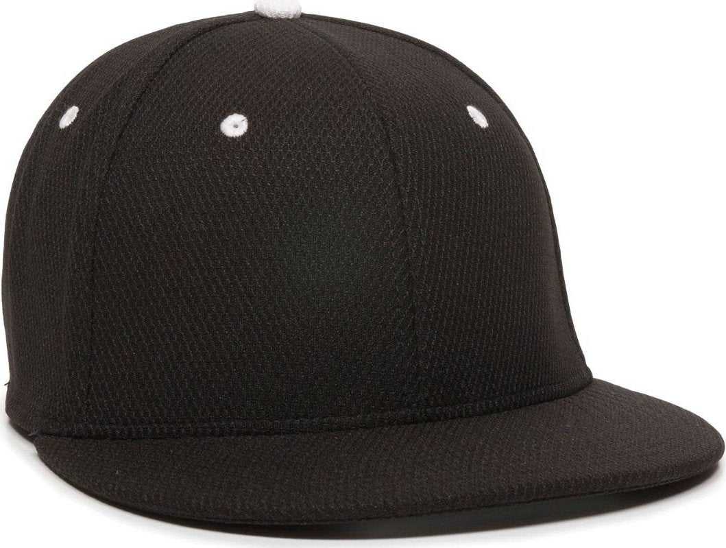 OC Sports CAGE25 Flexible Fitting Cap - Black White - HIT a Double - 1