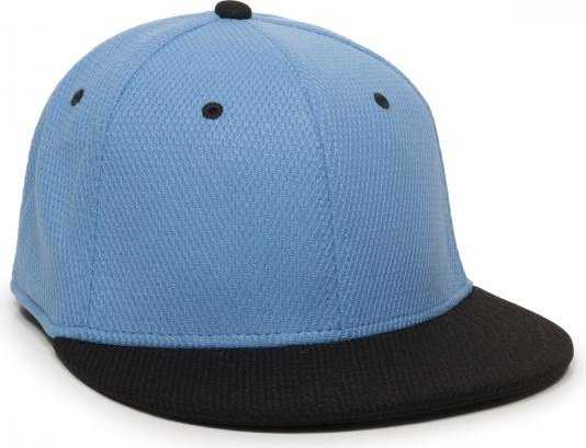 OC Sports CAGE25 Flexible Fitting Cap - Columbia Blue Black - HIT a Double - 1