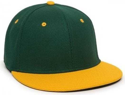 OC Sports CAGE25 Flexible Fitting Cap - Dark Green Gold - HIT a Double - 1