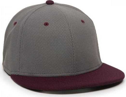 OC Sports CAGE25 Flexible Fitting Cap - Graphite Maroon - HIT a Double - 1