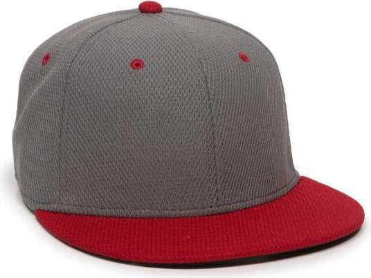 OC Sports CAGE25 Flexible Fitting Cap - Graphite Red - HIT a Double - 1
