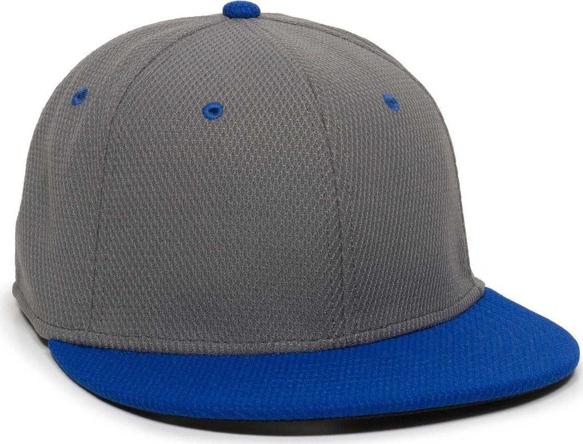OC Sports CAGE25 Flexible Fitting Cap - Graphite Royal - HIT a Double - 1