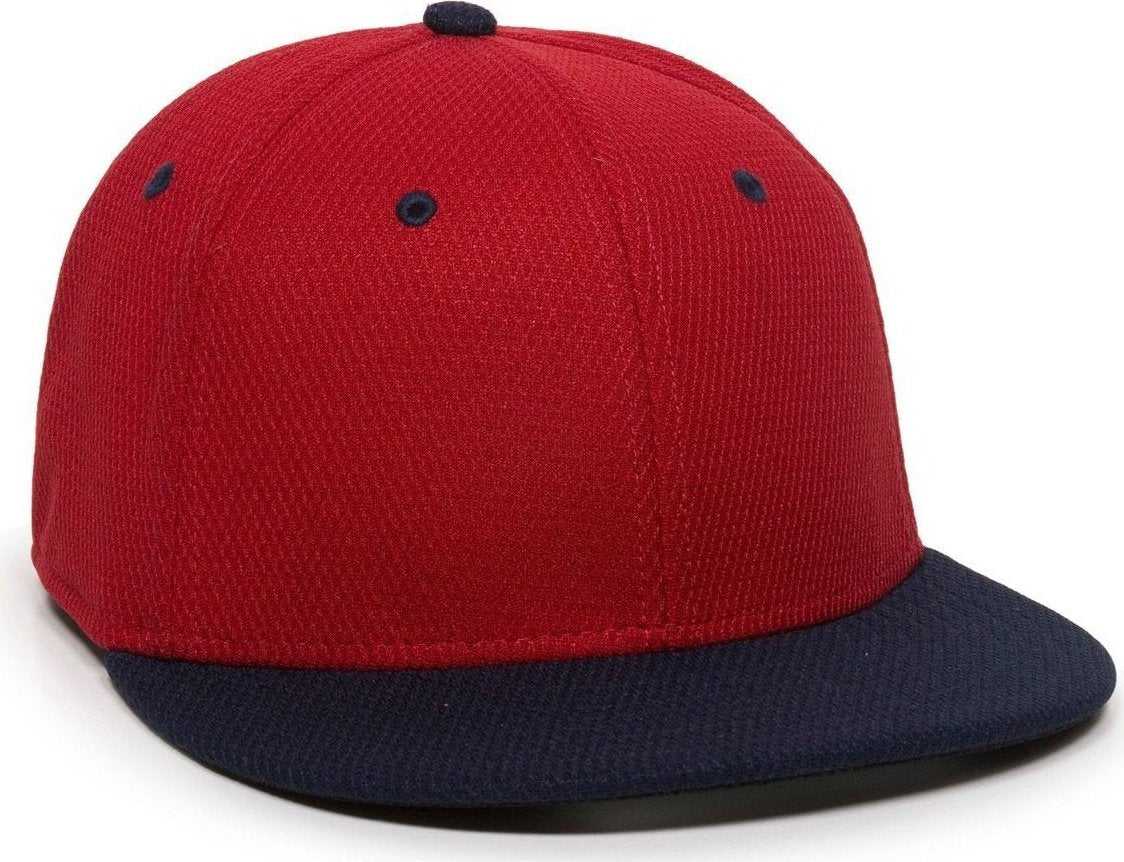 OC Sports CAGE25 Flexible Fitting Cap - Red Navy - HIT a Double - 1