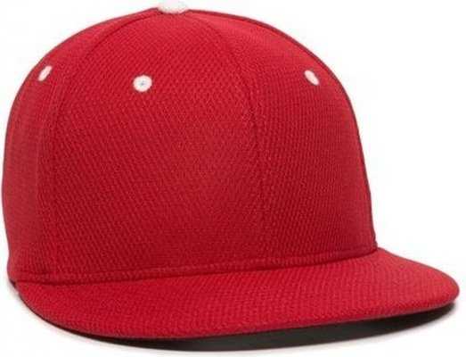 OC Sports CAGE25 Flexible Fitting Cap - Red White - HIT a Double - 1
