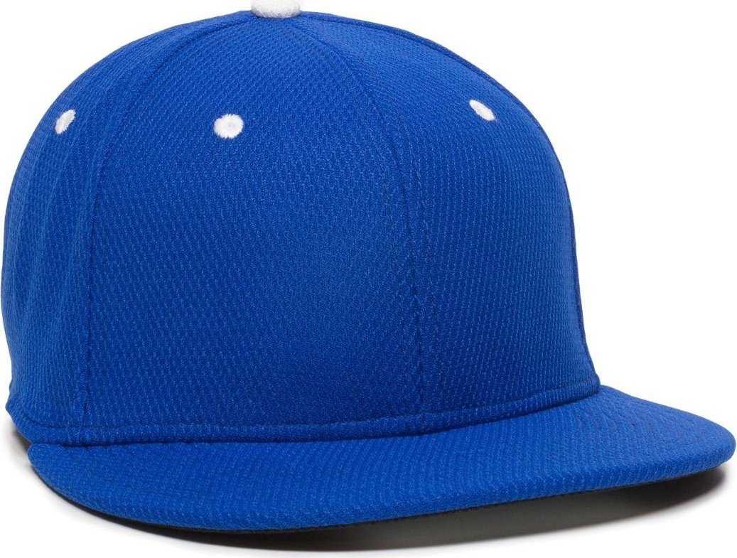 OC Sports CAGE25 Flexible Fitting Cap - Royal White - HIT a Double - 1