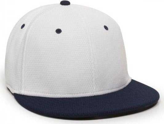OC Sports CAGE25 Flexible Fitting Cap - White Navy - HIT a Double - 1