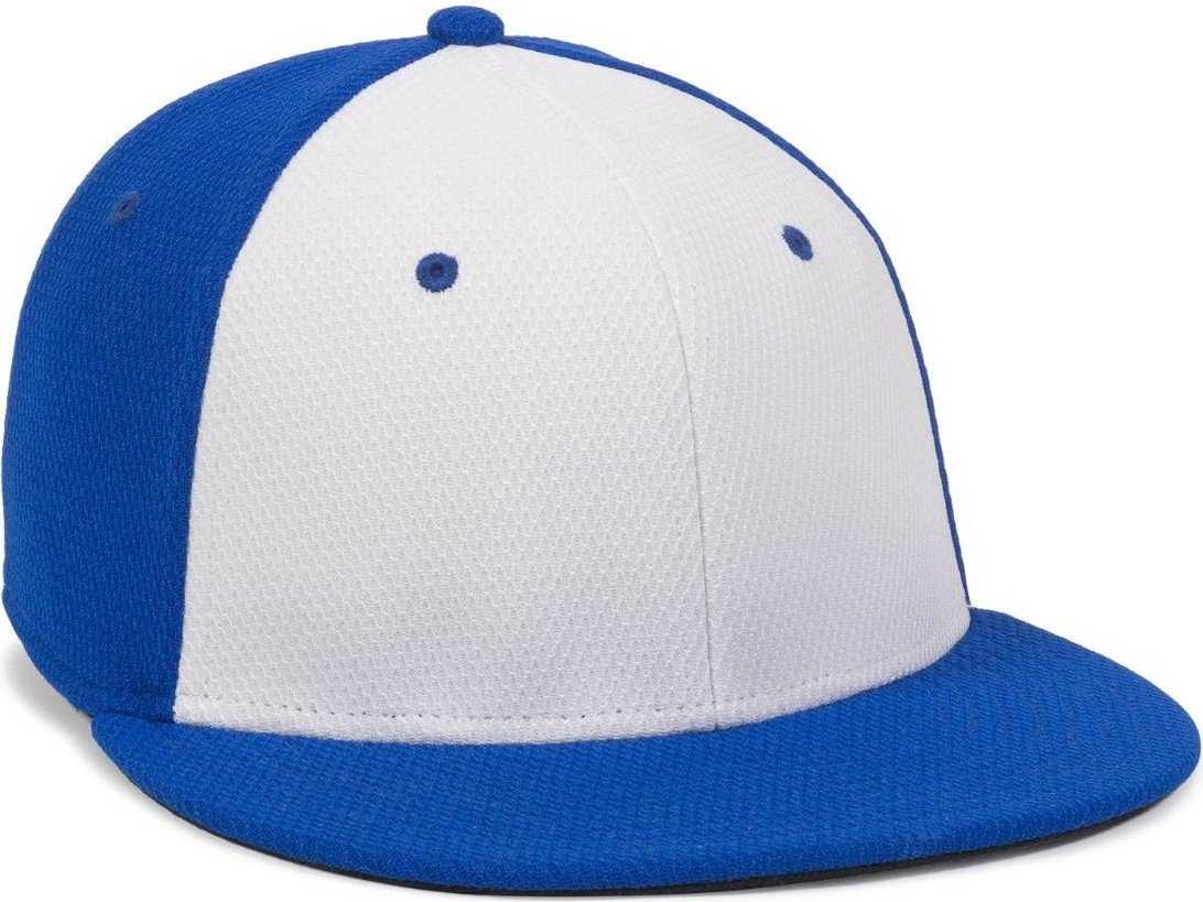 OC Sports CAGE25 Flexible Fitting Cap - White Royal Royal - HIT a Double - 1