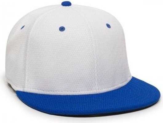 OC Sports CAGE25 Flexible Fitting Cap - White Royal - HIT a Double - 1