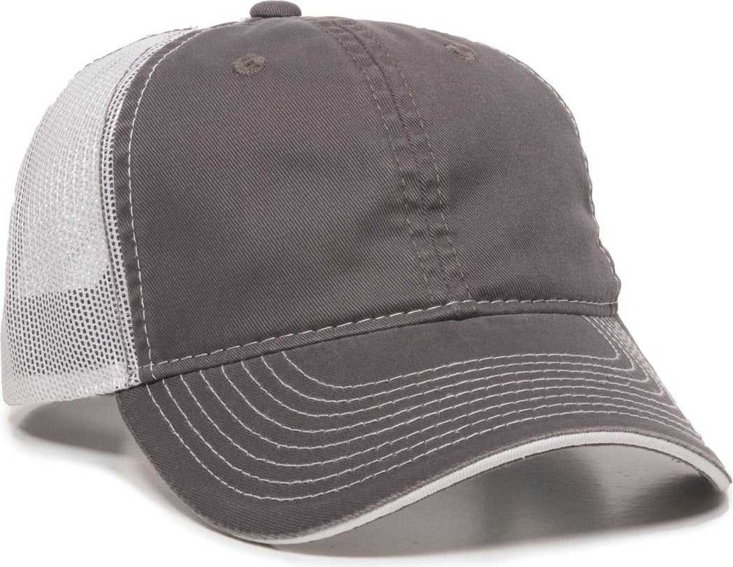 OC Sports CMB-100 Adjustable Mesh Back Cap - Charcoal White - HIT a Double - 1