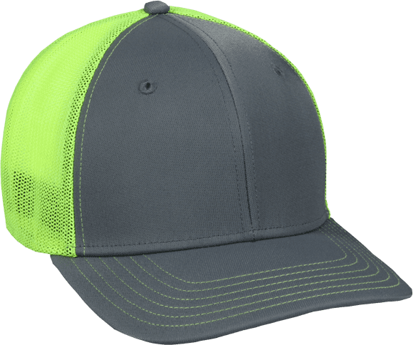 OC Sports CT120M Extra-flexible Slight Pre-curved Visor - Graphite Neon Yellow - HIT a Double - 1
