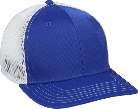 OC Sports CT120M Extra-flexible Slight Pre-curved Visor - Royal White - HIT a Double - 1