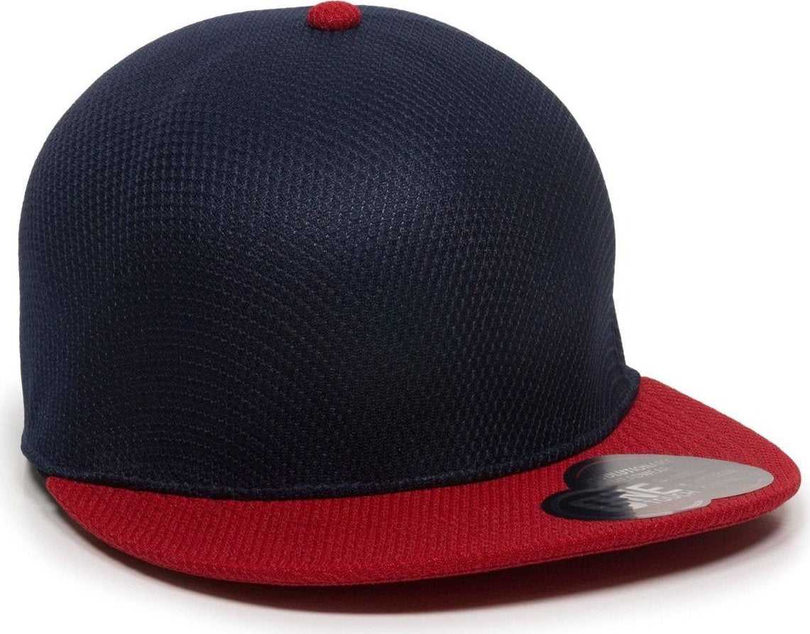 OC Sports EDGE Flexible Fitting Cap - Navy Red - HIT a Double - 1