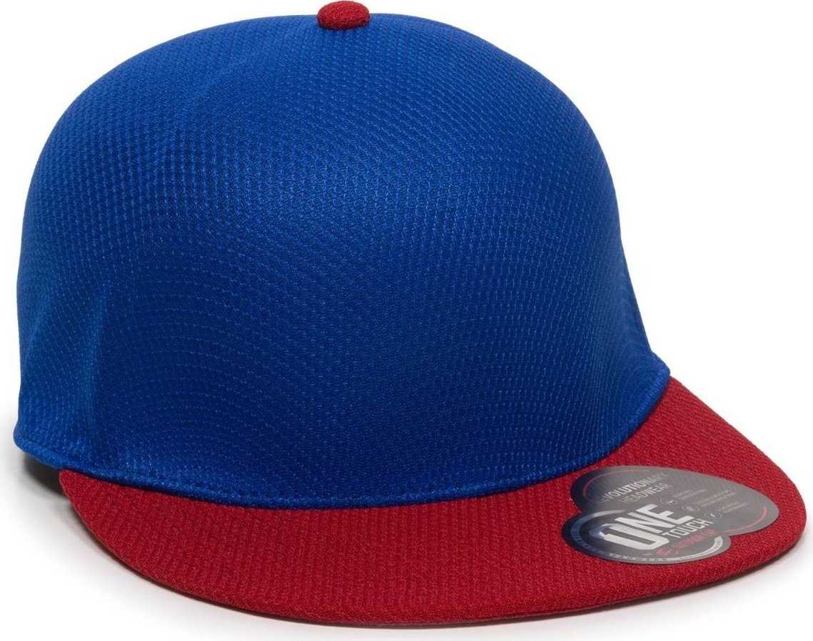 OC Sports EDGE Flexible Fitting Cap - Royal Red - HIT a Double - 1