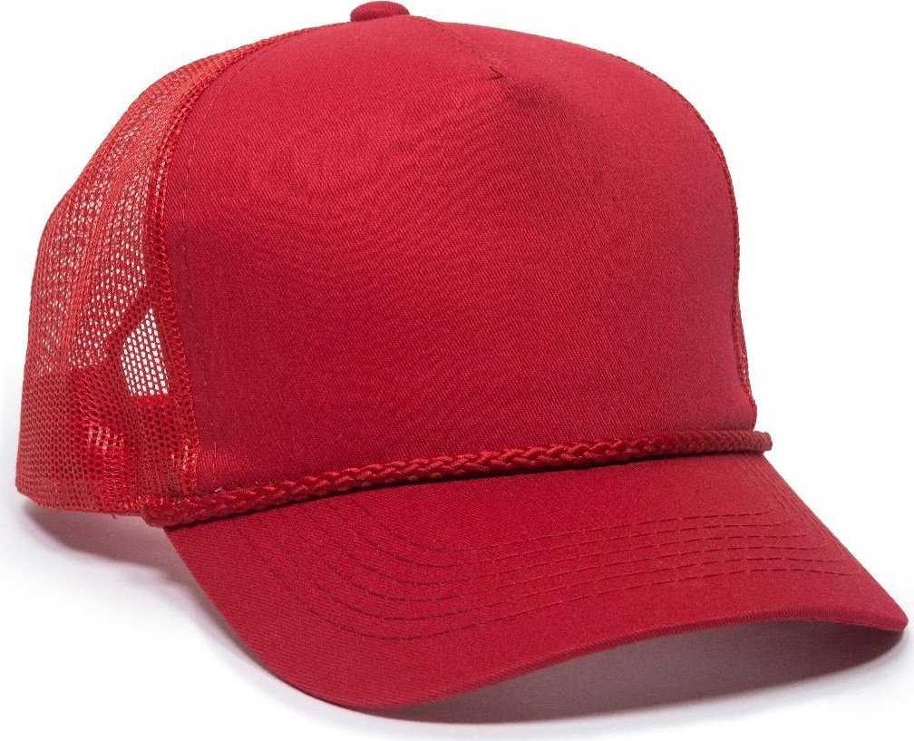 OC Sports GL-155 Adjustable Mesh Back Cap - Red - HIT a Double - 1