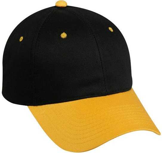 OC Sports GL-271 Team Adjustable Custom Baseball Caps - Black Gold - HIT a Double - 1