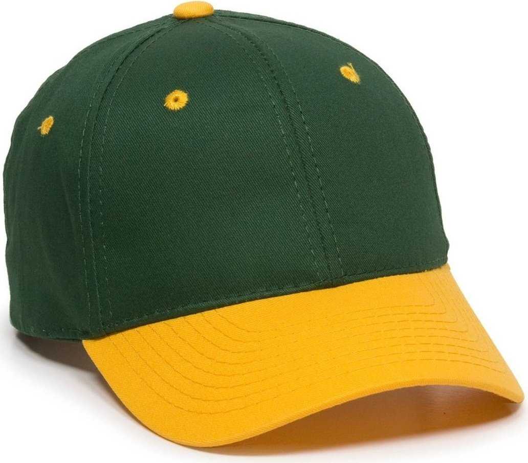 OC Sports GL-271 Team Adjustable Custom Baseball Caps - Dk Green Gold