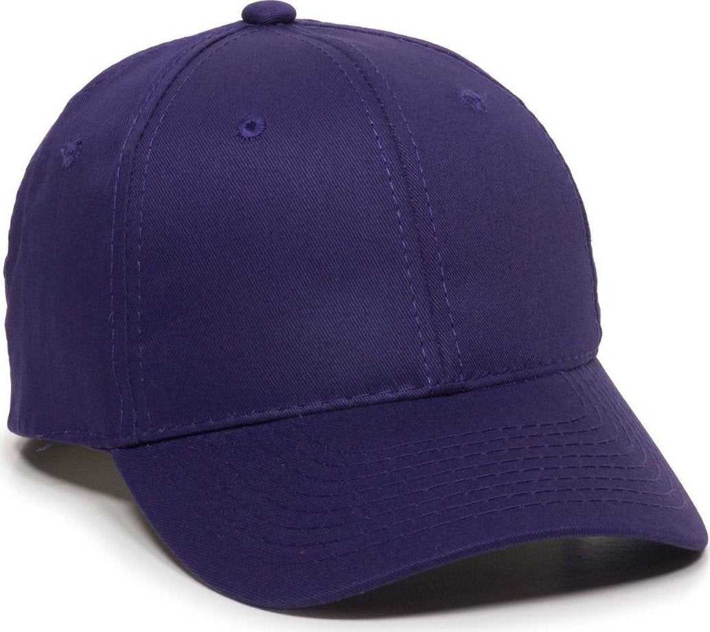 OC Sports GL-271 Team Adjustable Custom Baseball Caps - Purple - HIT a Double - 1