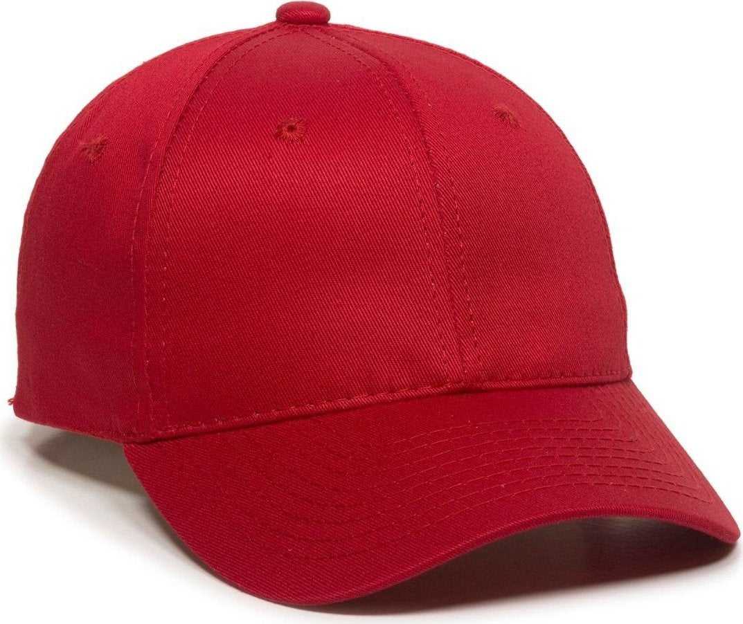 OC Sports GL-271 Team Adjustable Custom Baseball Caps - Red - HIT a Double - 1