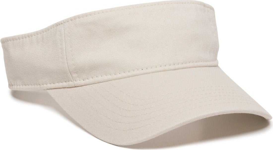 OC Sports GWTV-100 Adjustable Garment Washed Twill Visors - Putty - HIT a Double - 1