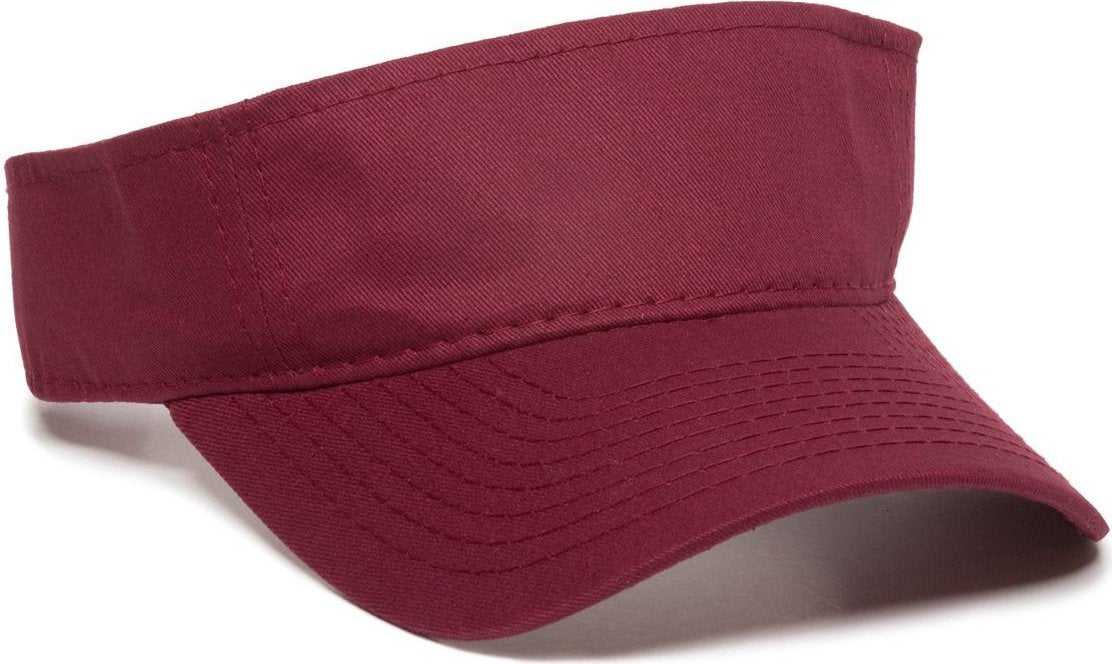 OC Sports GWTV-100 Adjustable Garment Washed Twill Visors - Red - HIT a Double - 1