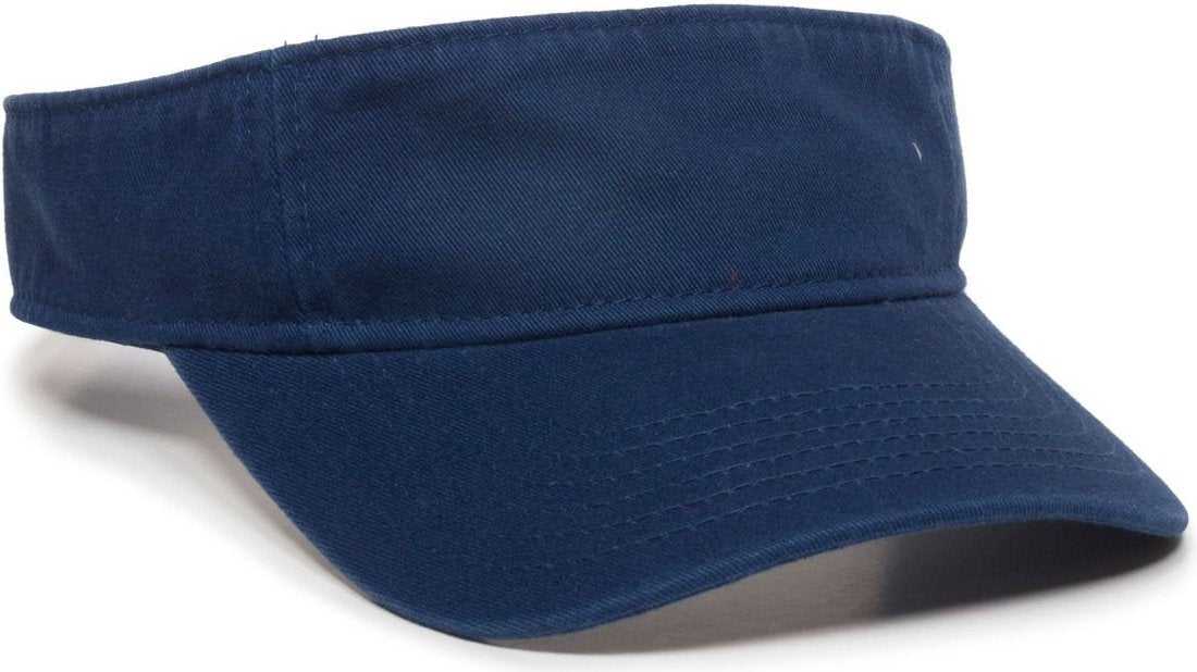 OC Sports GWTV-100 Adjustable Garment Washed Twill Visors - Royal - HIT a Double - 1