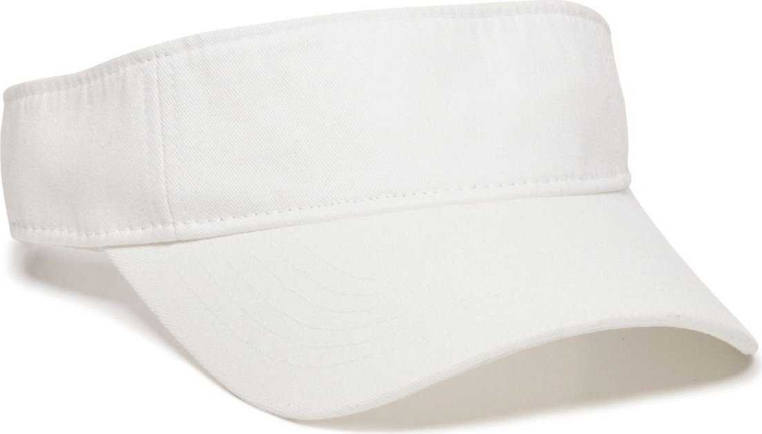 OC Sports GWTV-100 Adjustable Garment Washed Twill Visors - White - HIT a Double - 1