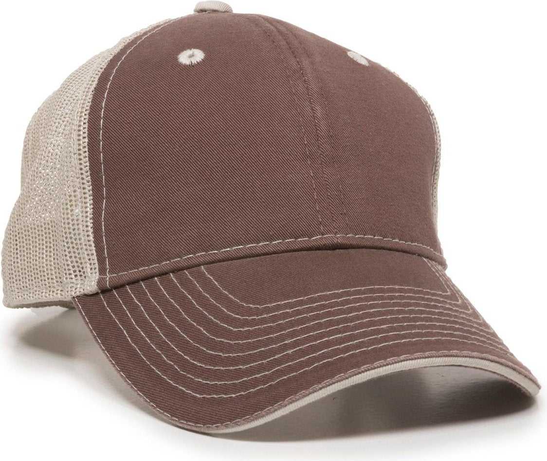 OC Sports GWT-101M Adjustable Mesh Back Cap - Brown Putty - HIT a Double - 1