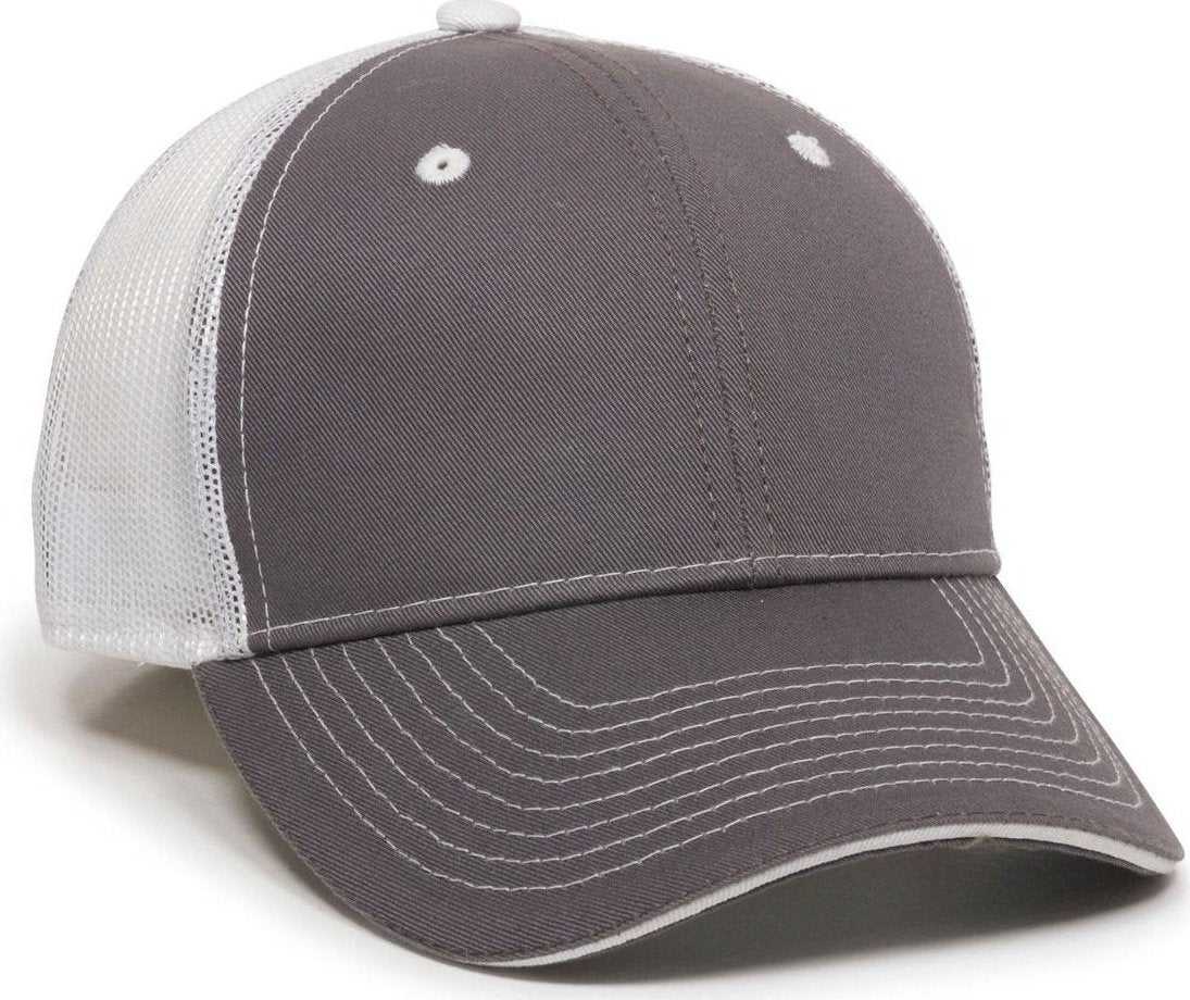OC Sports GWT-101M Adjustable Mesh Back Cap - Charcoal White - HIT a Double - 1