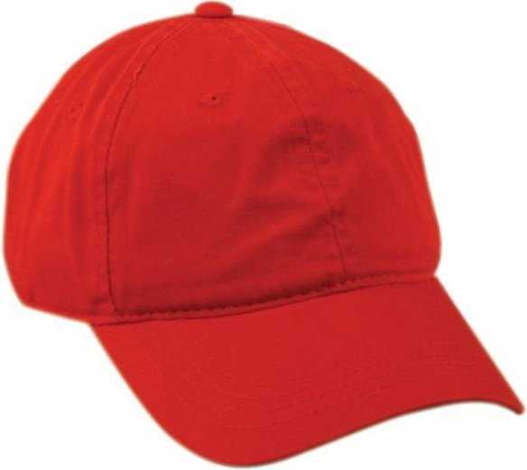 OC Sports GWT-111 Adjustable Strap Garment Wash Cotton Cap - Red - HIT a Double - 1