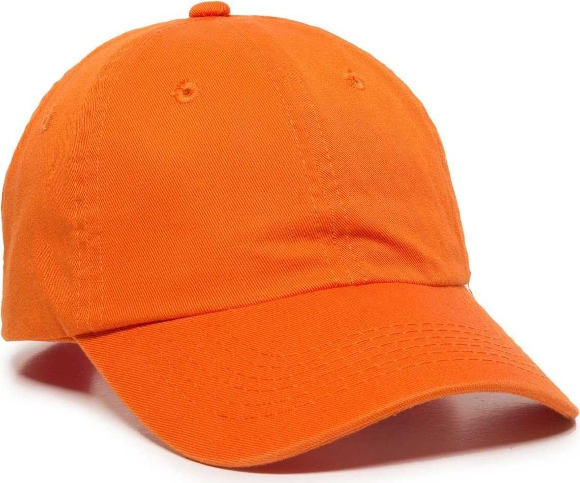 OC Sports GWT-116 Adj. Garment Wash Cotton Baseball Cap - Orange - HIT a Double - 1