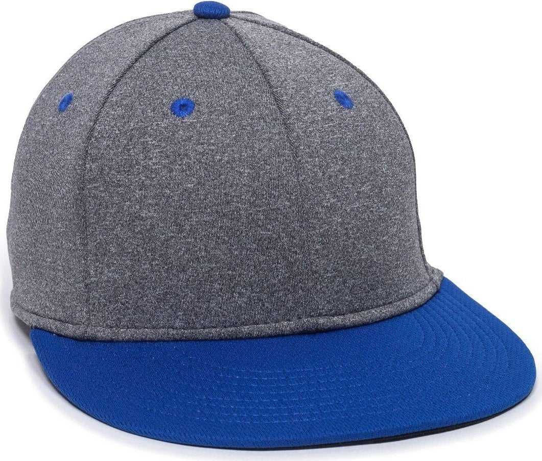 OC Sports HTH25 Flexible Fitting Cap - Heathered Gray Royal - HIT a Double - 1