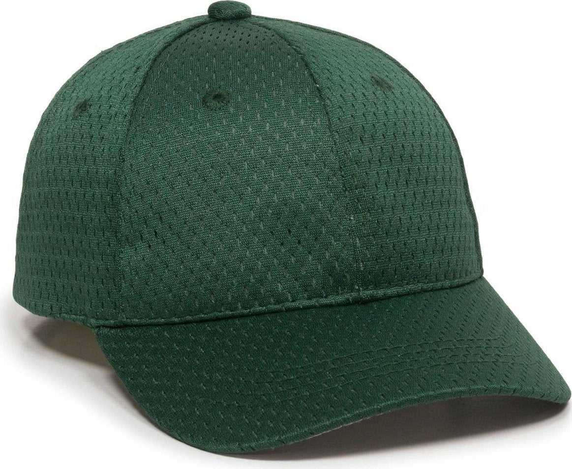OC Sports JM-123 Jersey Mesh Custom Baseball Caps - Dark Green - HIT a Double - 1