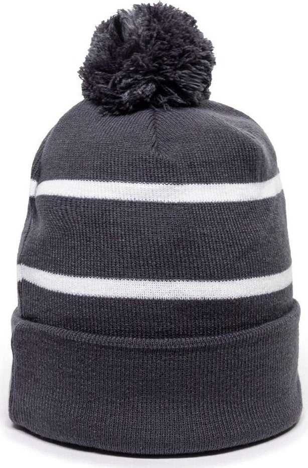OC Sports KNF-100 Acrylic Knit Watch Cap Beanie - Charcoal White - HIT a Double - 1